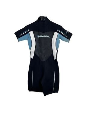 Sea Doo Stallion Ultra 4-Way Flex Shortie Wetsuit FLAW Black Blue Womens 11/12